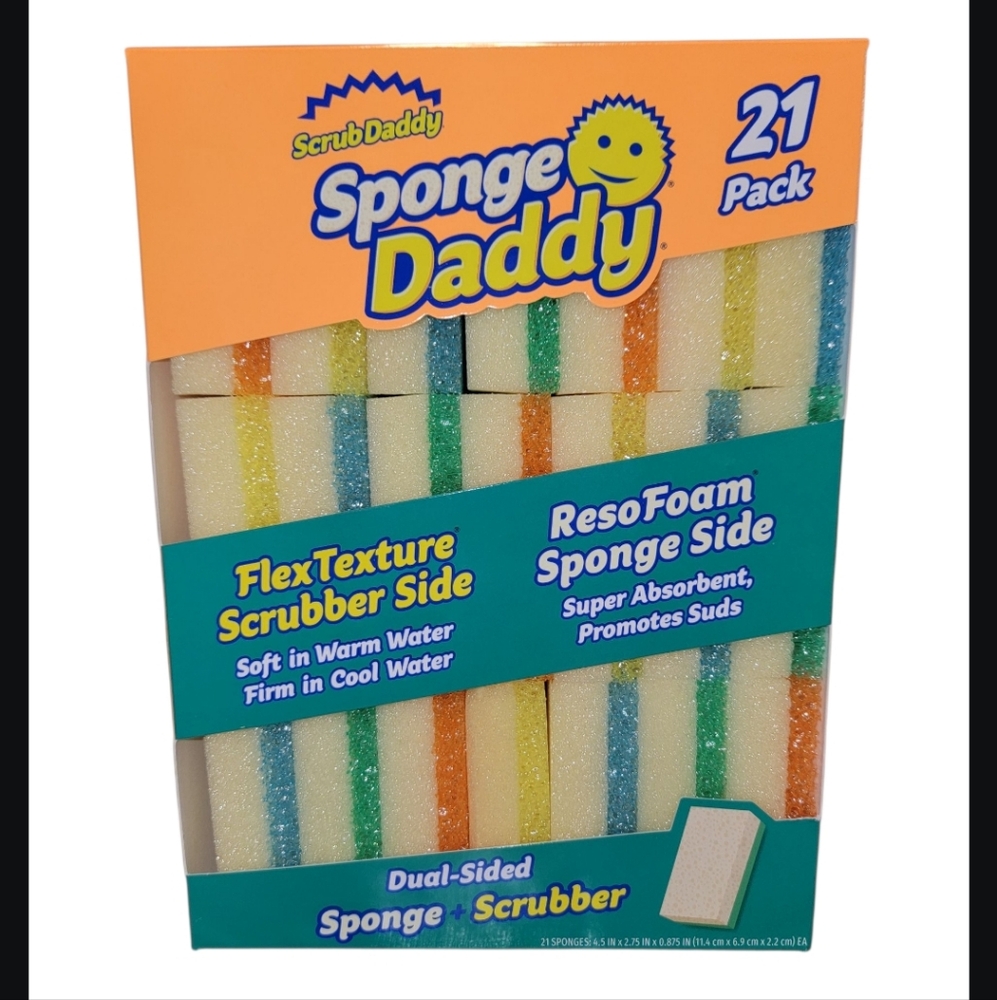 Dual-Sided Sponge + Scrubber - 21 Pack